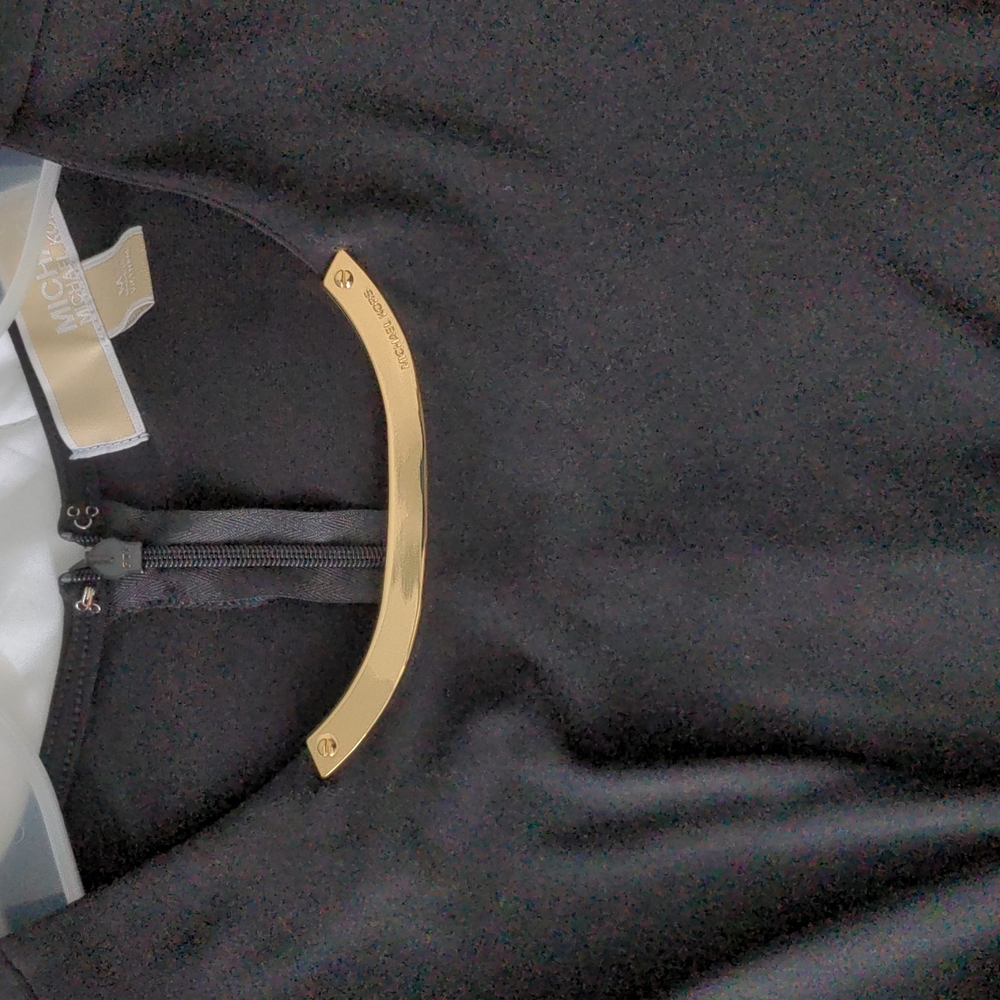 Michael Kors Wrap top with Gold collar edging